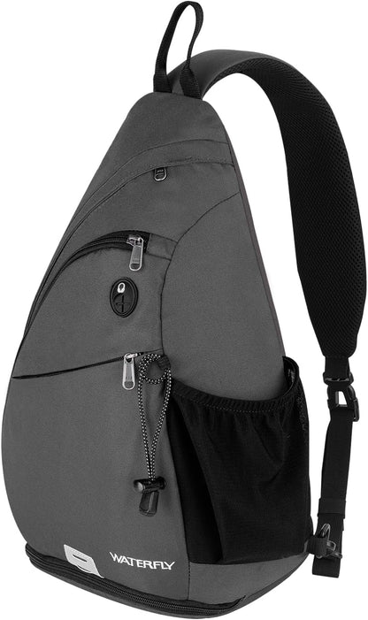 Large Sling Bag Crossbody Backpack Chest Pack for Men Women | 18L, Water resistant hiking daypack, 7 pockets for 13" Tablet, water bottle & umbrella pockets, Outdoor travel shoulder bag