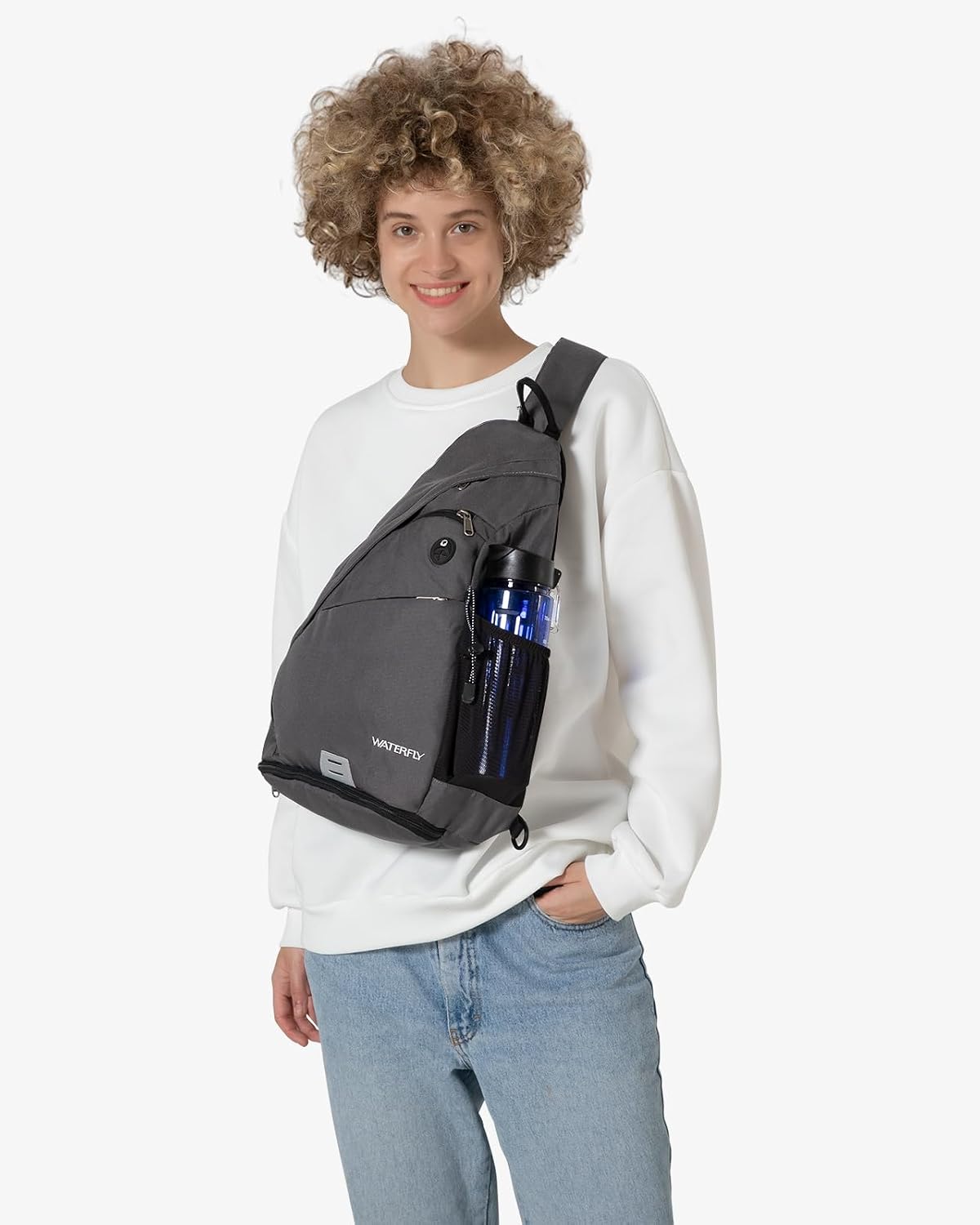 Large Sling Bag Crossbody Backpack Chest Pack for Men Women | 18L, Water resistant hiking daypack, 7 pockets for 13" Tablet, water bottle & umbrella pockets, Outdoor travel shoulder bag