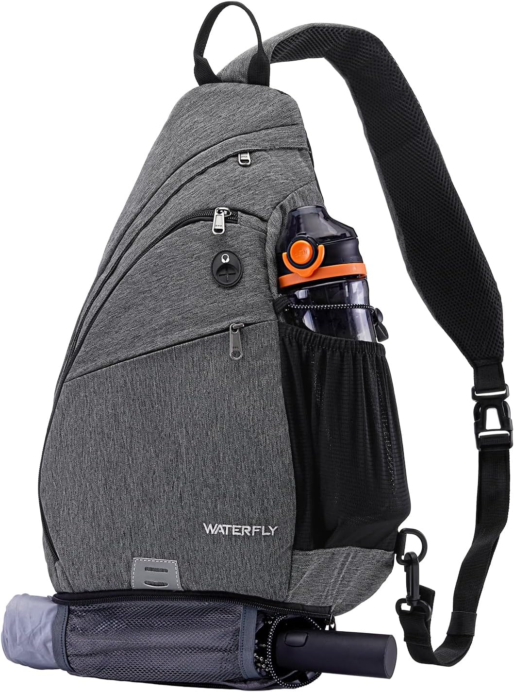 Large Sling Bag Crossbody Backpack Chest Pack for Men Women | 18L, Water resistant hiking daypack, 7 pockets for 13" Tablet, water bottle & umbrella pockets, Outdoor travel shoulder bag