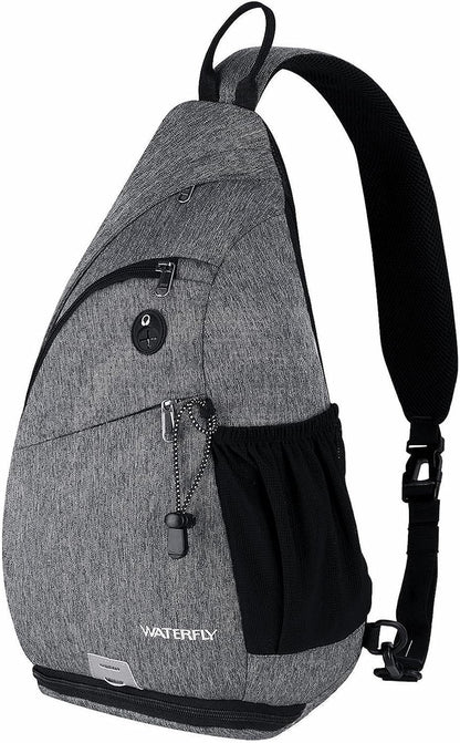 Large Sling Bag Crossbody Backpack Chest Pack for Men Women | 18L, Water resistant hiking daypack, 7 pockets for 13" Tablet, water bottle & umbrella pockets, Outdoor travel shoulder bag