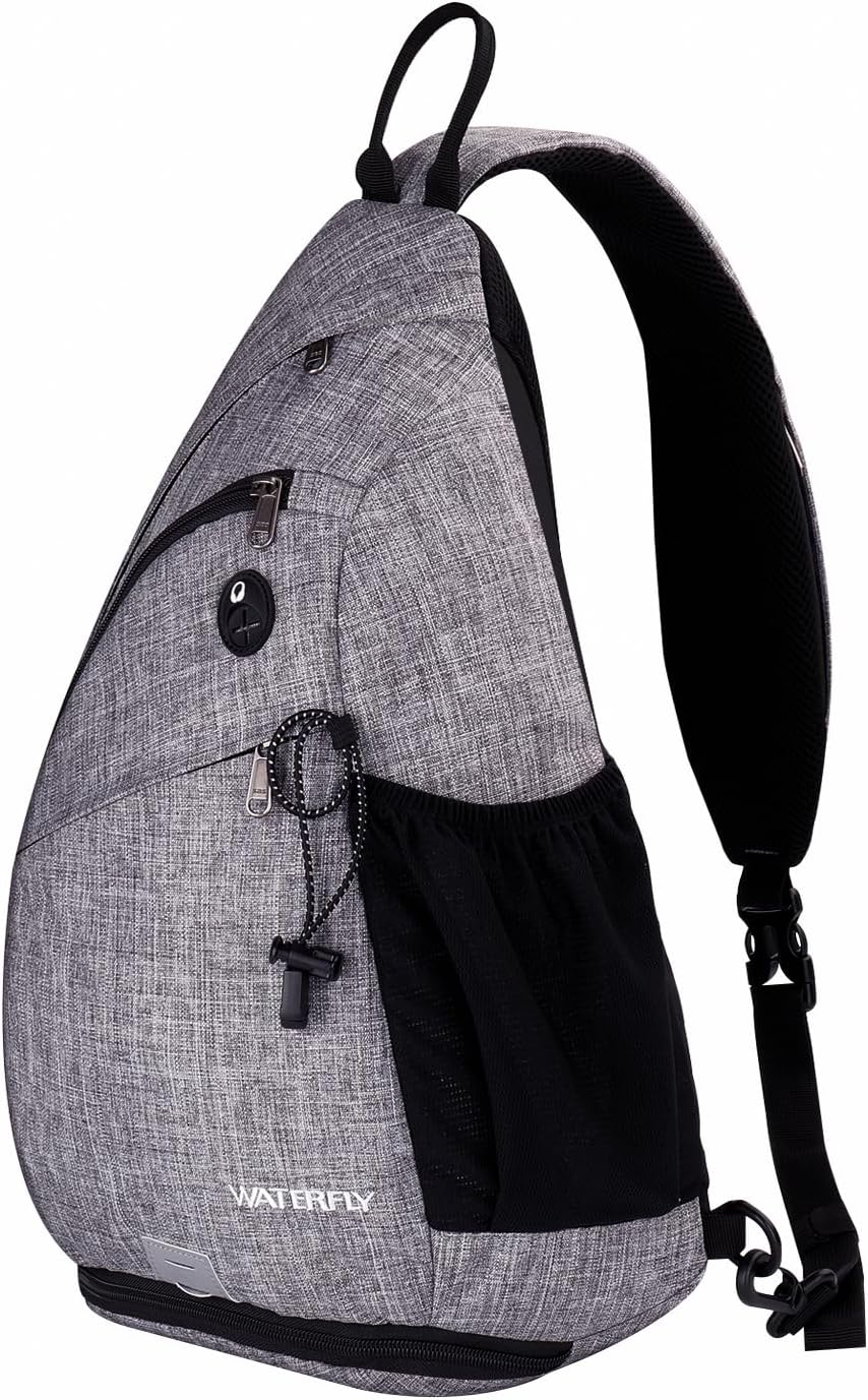 Large Sling Bag Crossbody Backpack Chest Pack for Men Women | 18L, Water resistant hiking daypack, 7 pockets for 13" Tablet, water bottle & umbrella pockets, Outdoor travel shoulder bag