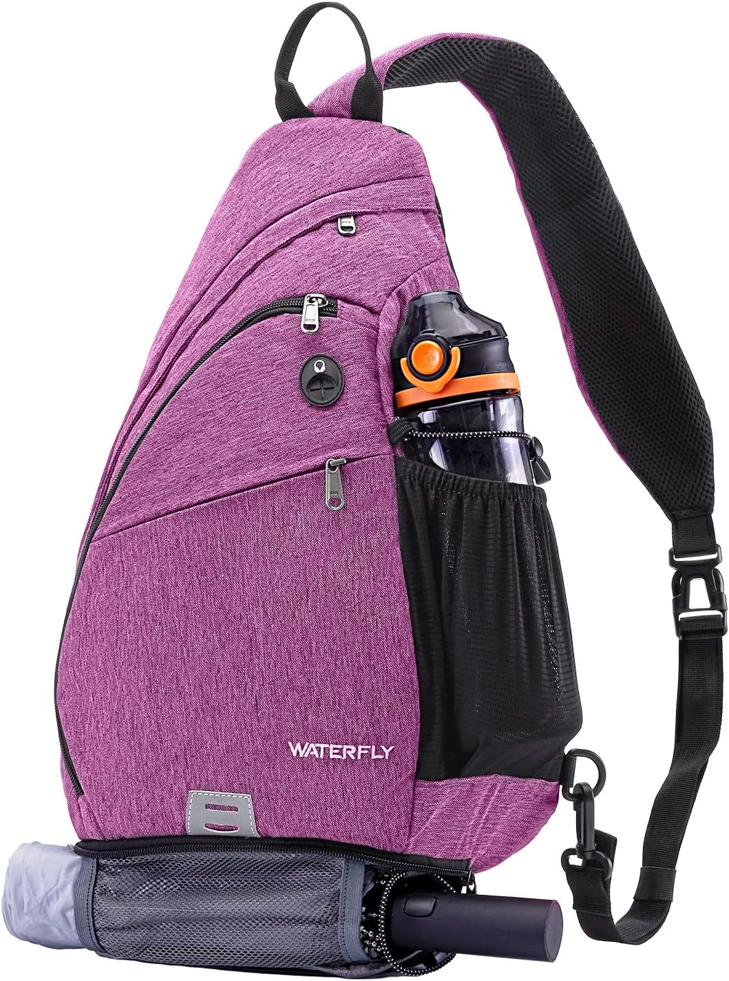Large Sling Bag Crossbody Backpack Chest Pack for Men Women | 18L, Water resistant hiking daypack, 7 pockets for 13" Tablet, water bottle & umbrella pockets, Outdoor travel shoulder bag