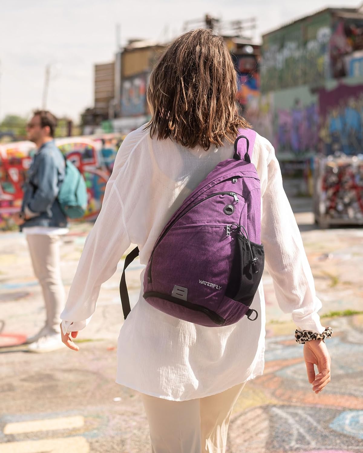 Large Sling Bag Crossbody Backpack Chest Pack for Men Women | 18L, Water resistant hiking daypack, 7 pockets for 13" Tablet, water bottle & umbrella pockets, Outdoor travel shoulder bag