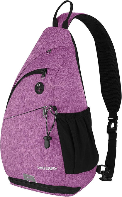 Large Sling Bag Crossbody Backpack Chest Pack for Men Women | 18L, Water resistant hiking daypack, 7 pockets for 13" Tablet, water bottle & umbrella pockets, Outdoor travel shoulder bag