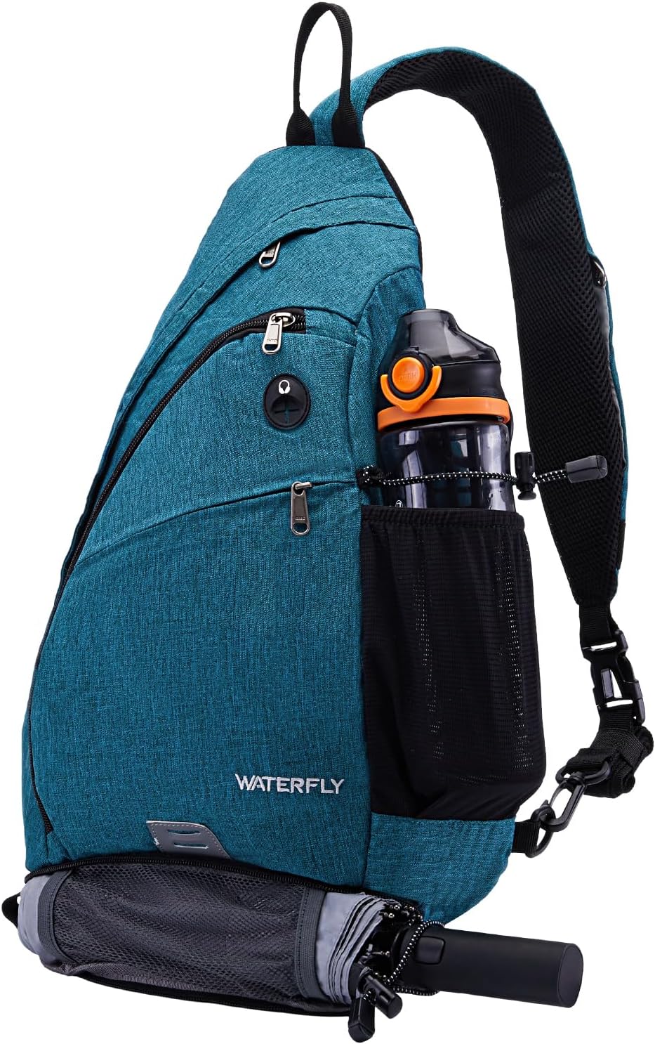 Large Sling Bag Crossbody Backpack Chest Pack for Men Women | 18L, Water resistant hiking daypack, 7 pockets for 13" Tablet, water bottle & umbrella pockets, Outdoor travel shoulder bag