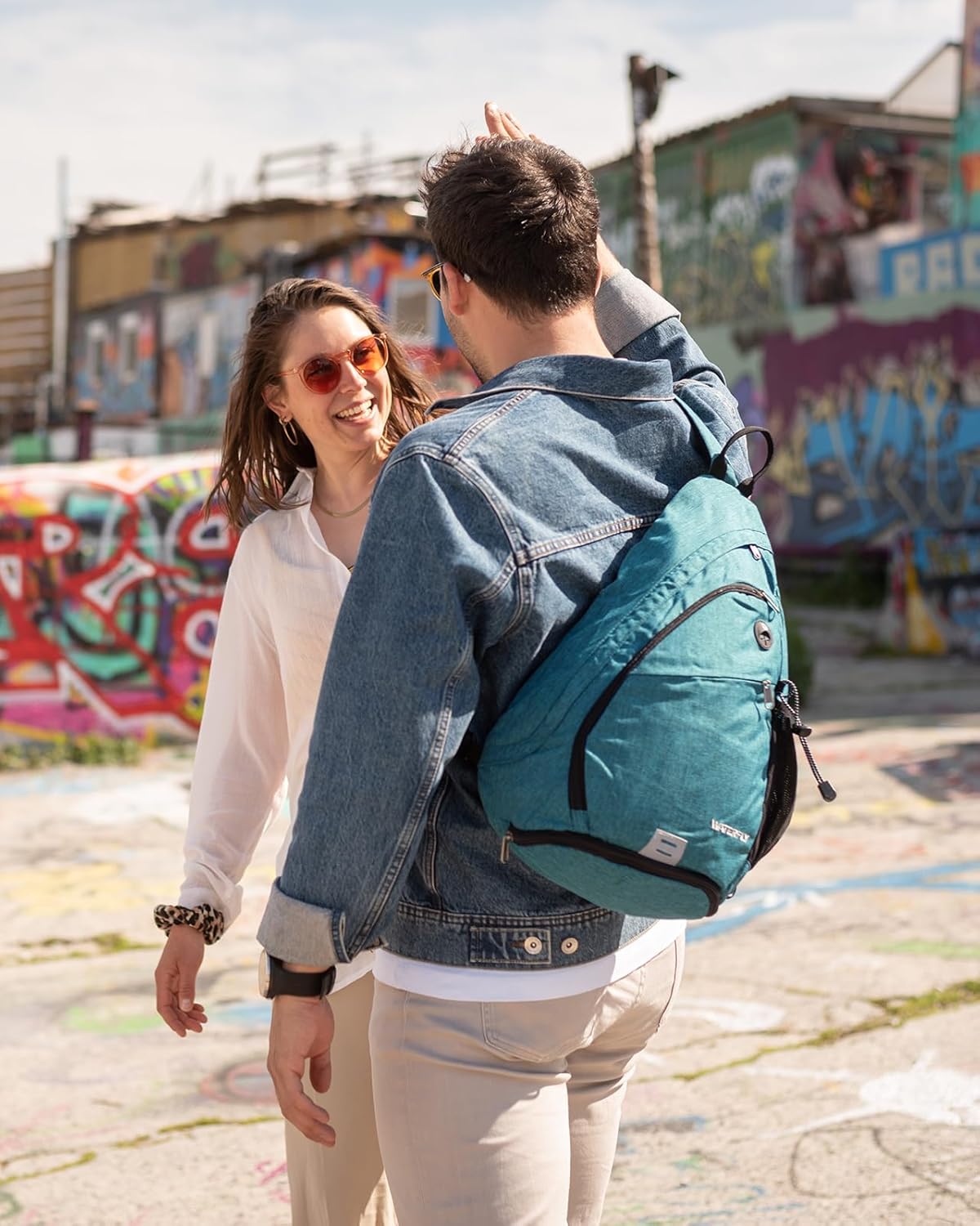 Large Sling Bag Crossbody Backpack Chest Pack for Men Women | 18L, Water resistant hiking daypack, 7 pockets for 13" Tablet, water bottle & umbrella pockets, Outdoor travel shoulder bag