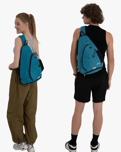 Large Sling Bag Crossbody Backpack Chest Pack for Men Women | 18L, Water resistant hiking daypack, 7 pockets for 13" Tablet, water bottle & umbrella pockets, Outdoor travel shoulder bag