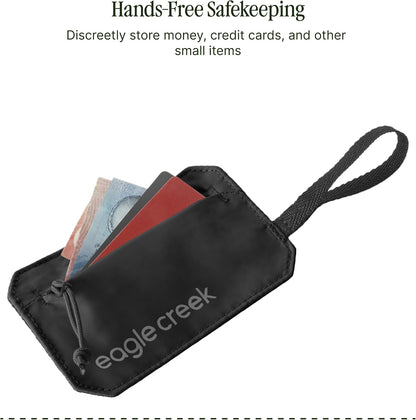 Undercover RFID Hidden Pocket – Travel Security Pouch with RFID Blocking – Lightweight, Wear Under Clothing – Zippered Passport & Card Holder – Adjustable Strap – Black