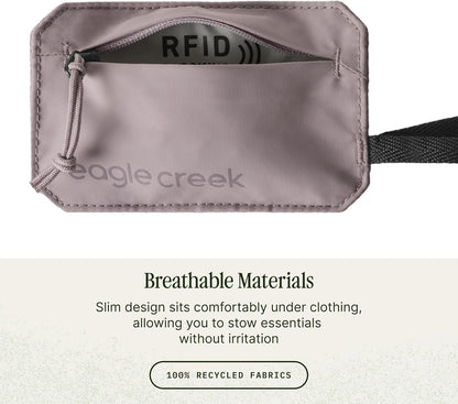 Undercover RFID Hidden Pocket – Travel Security Pouch with RFID Blocking – Lightweight, Wear Under Clothing – Zippered Passport & Card Holder – Adjustable Strap – Black