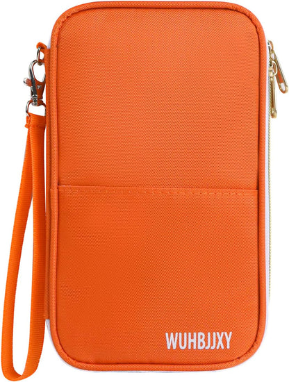 Multifunctional, Secure,Practical, RFID Family Passport Holder, Travel Wallet Travel Document Organizer, Three-Layer Design, Strong storage Function