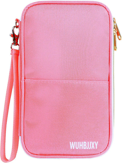 Multifunctional, Secure,Practical, RFID Family Passport Holder, Travel Wallet Travel Document Organizer, Three-Layer Design, Strong storage Function