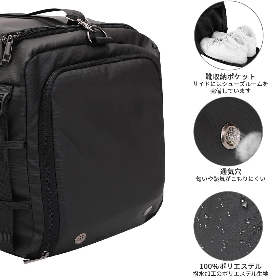 Large Sports Gym Bag, Travel Duffel bag with Wet Pocket & Shoes Compartment for men women, 65L, Lightweight
