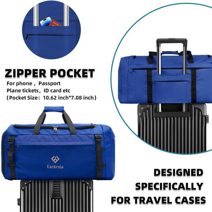 Large Sports Gym Bag, Travel Duffel bag with Wet Pocket & Shoes Compartment for men women, 65L, Lightweight