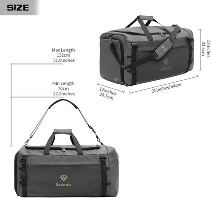 Large Sports Gym Bag, Travel Duffel bag with Wet Pocket & Shoes Compartment for men women, 65L, Lightweight