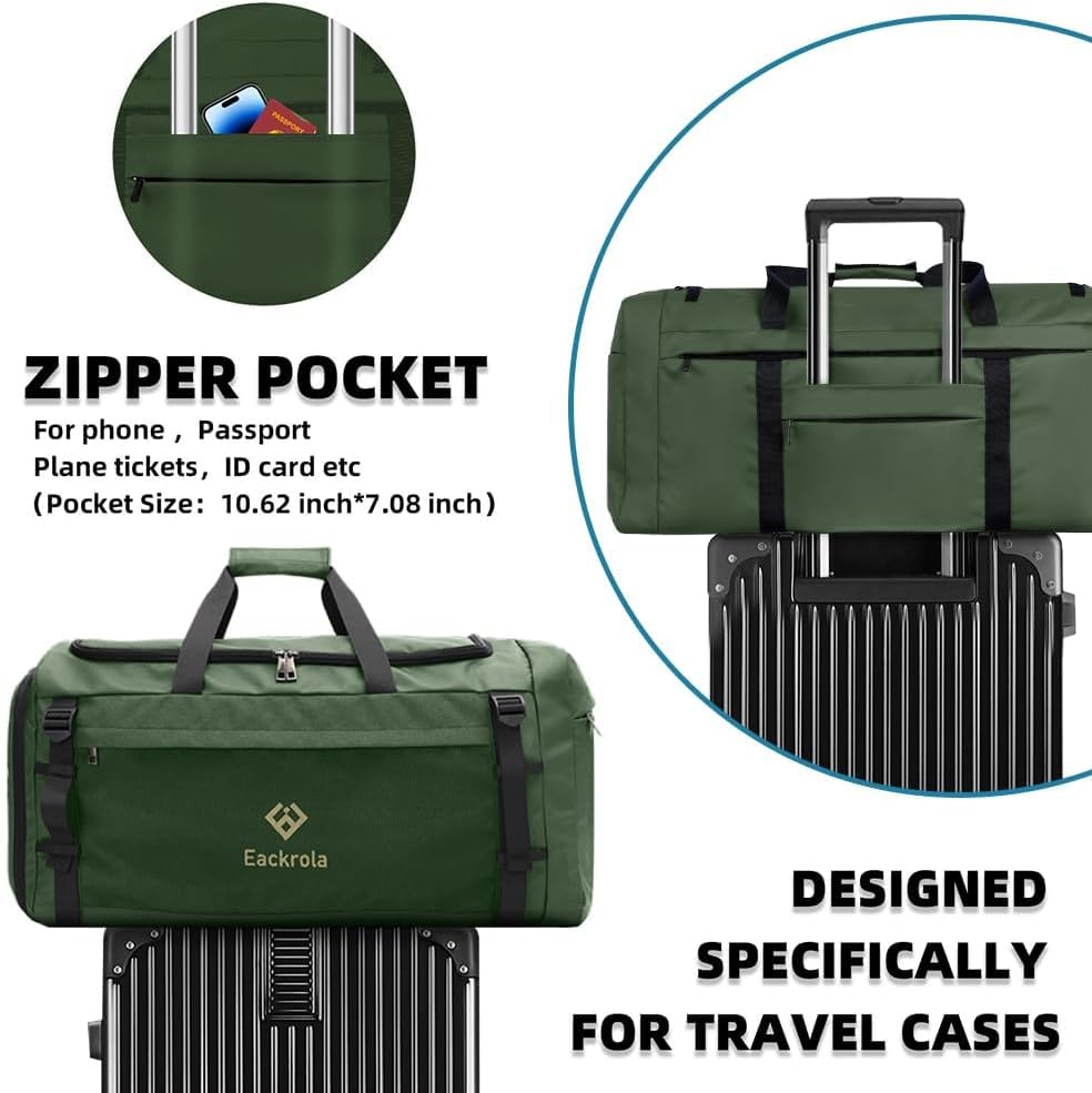Large Sports Gym Bag, Travel Duffel bag with Wet Pocket & Shoes Compartment for men women, 65L, Lightweight