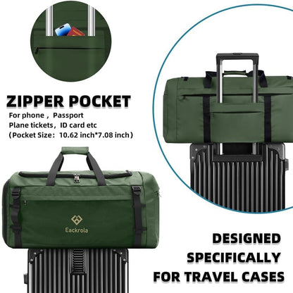 Large Sports Gym Bag, Travel Duffel bag with Wet Pocket & Shoes Compartment for men women, 65L, Lightweight