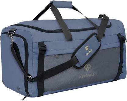 Large Sports Gym Bag, Travel Duffel bag with Wet Pocket & Shoes Compartment for men women, 65L, Lightweight