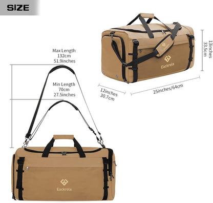 Large Sports Gym Bag, Travel Duffel bag with Wet Pocket & Shoes Compartment for men women, 65L, Lightweight