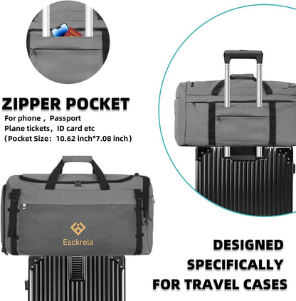 Large Sports Gym Bag, Travel Duffel bag with Wet Pocket & Shoes Compartment for men women, 65L, Lightweight