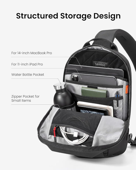 5L Compact Sling Backpack for Men Women, Lightweight Crossbody Shoulder Bag for 2026 11-inch iPad Air M4/M3, iPad Pro M5/M4, iPad A16, Nintendo Switch 2/Rog Xbox Ally X, EDC Daypack - XS Size