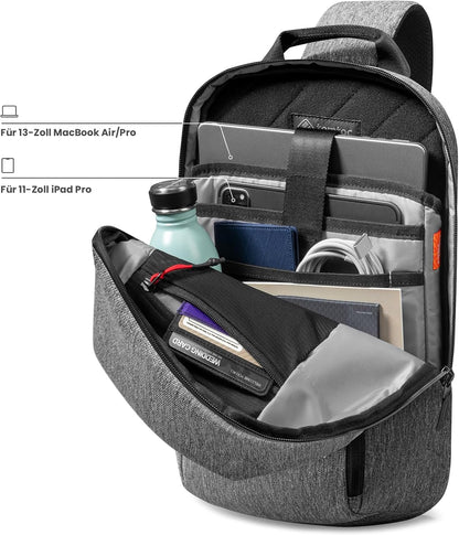 5L Compact Sling Backpack for Men Women, Lightweight Crossbody Shoulder Bag for 2026 11-inch iPad Air M4/M3, iPad Pro M5/M4, iPad A16, Nintendo Switch 2/Rog Xbox Ally X, EDC Daypack - XS Size