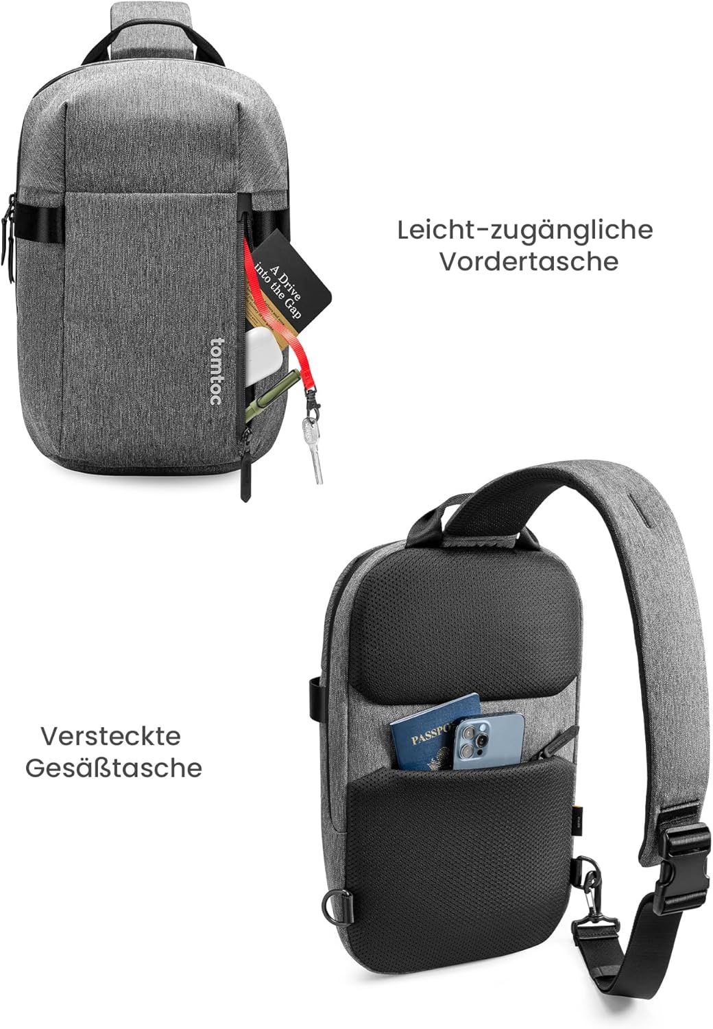 5L Compact Sling Backpack for Men Women, Lightweight Crossbody Shoulder Bag for 2026 11-inch iPad Air M4/M3, iPad Pro M5/M4, iPad A16, Nintendo Switch 2/Rog Xbox Ally X, EDC Daypack - XS Size