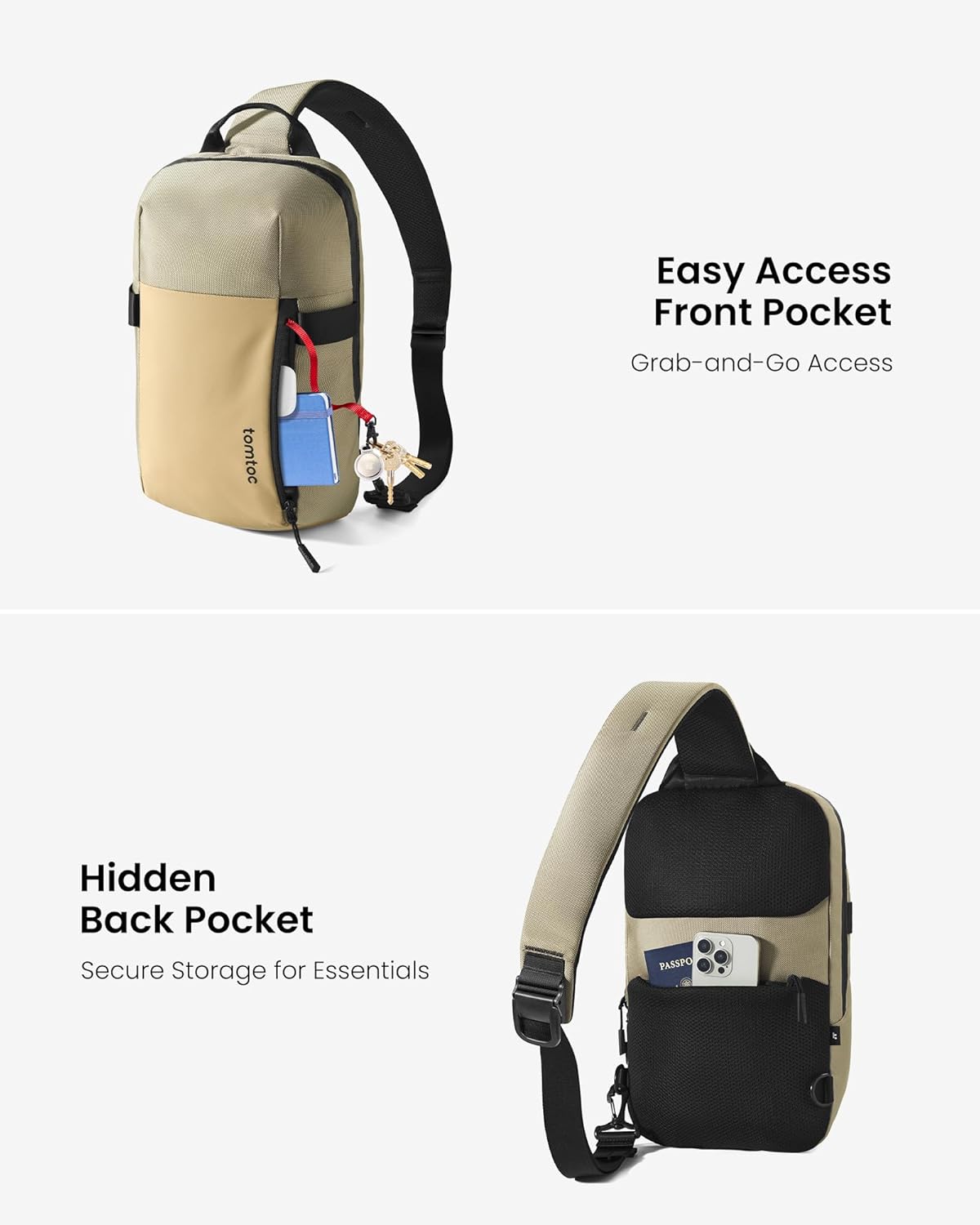 5L Compact Sling Backpack for Men Women, Lightweight Crossbody Shoulder Bag for 2026 11-inch iPad Air M4/M3, iPad Pro M5/M4, iPad A16, Nintendo Switch 2/Rog Xbox Ally X, EDC Daypack - XS Size