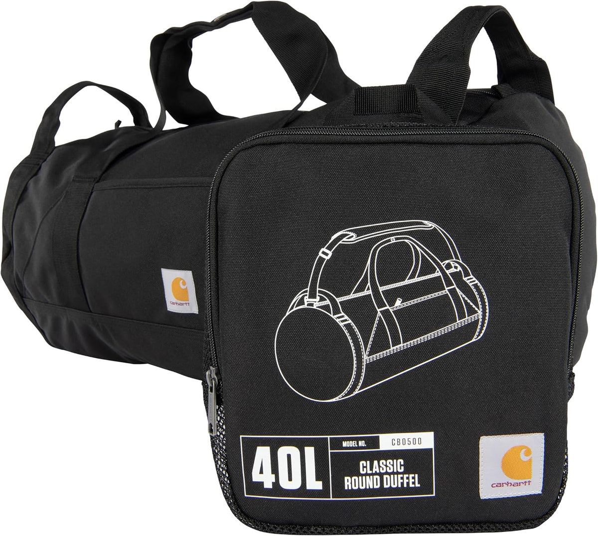 Classic Round Duffel with Utility Pouch, Heavy-Duty, Water-Resistant Packable Gear Bag for Jobsite, Gym, and Travel