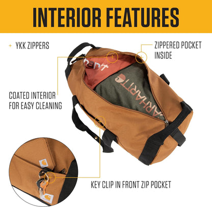Classic Round Duffel with Utility Pouch, Heavy-Duty, Water-Resistant Packable Gear Bag for Jobsite, Gym, and Travel