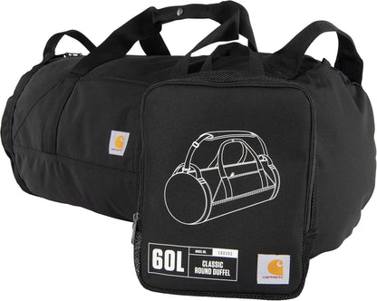 Classic Round Duffel with Utility Pouch, Heavy-Duty, Water-Resistant Packable Gear Bag for Jobsite, Gym, and Travel