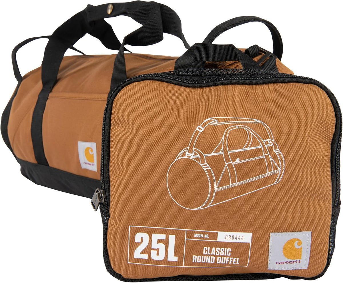 Classic Round Duffel with Utility Pouch, Heavy-Duty, Water-Resistant Packable Gear Bag for Jobsite, Gym, and Travel