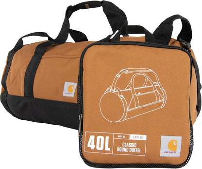 Classic Round Duffel with Utility Pouch, Heavy-Duty, Water-Resistant Packable Gear Bag for Jobsite, Gym, and Travel