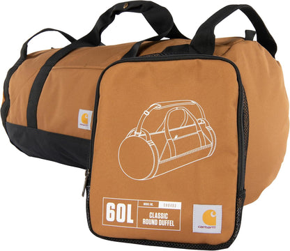 Classic Round Duffel with Utility Pouch, Heavy-Duty, Water-Resistant Packable Gear Bag for Jobsite, Gym, and Travel
