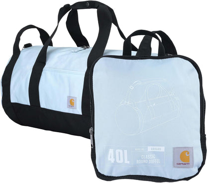 Classic Round Duffel with Utility Pouch, Heavy-Duty, Water-Resistant Packable Gear Bag for Jobsite, Gym, and Travel