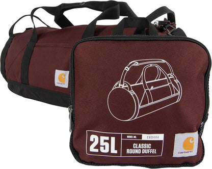 Classic Round Duffel with Utility Pouch, Heavy-Duty, Water-Resistant Packable Gear Bag for Jobsite, Gym, and Travel