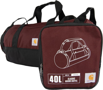 Classic Round Duffel with Utility Pouch, Heavy-Duty, Water-Resistant Packable Gear Bag for Jobsite, Gym, and Travel