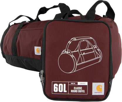 Classic Round Duffel with Utility Pouch, Heavy-Duty, Water-Resistant Packable Gear Bag for Jobsite, Gym, and Travel