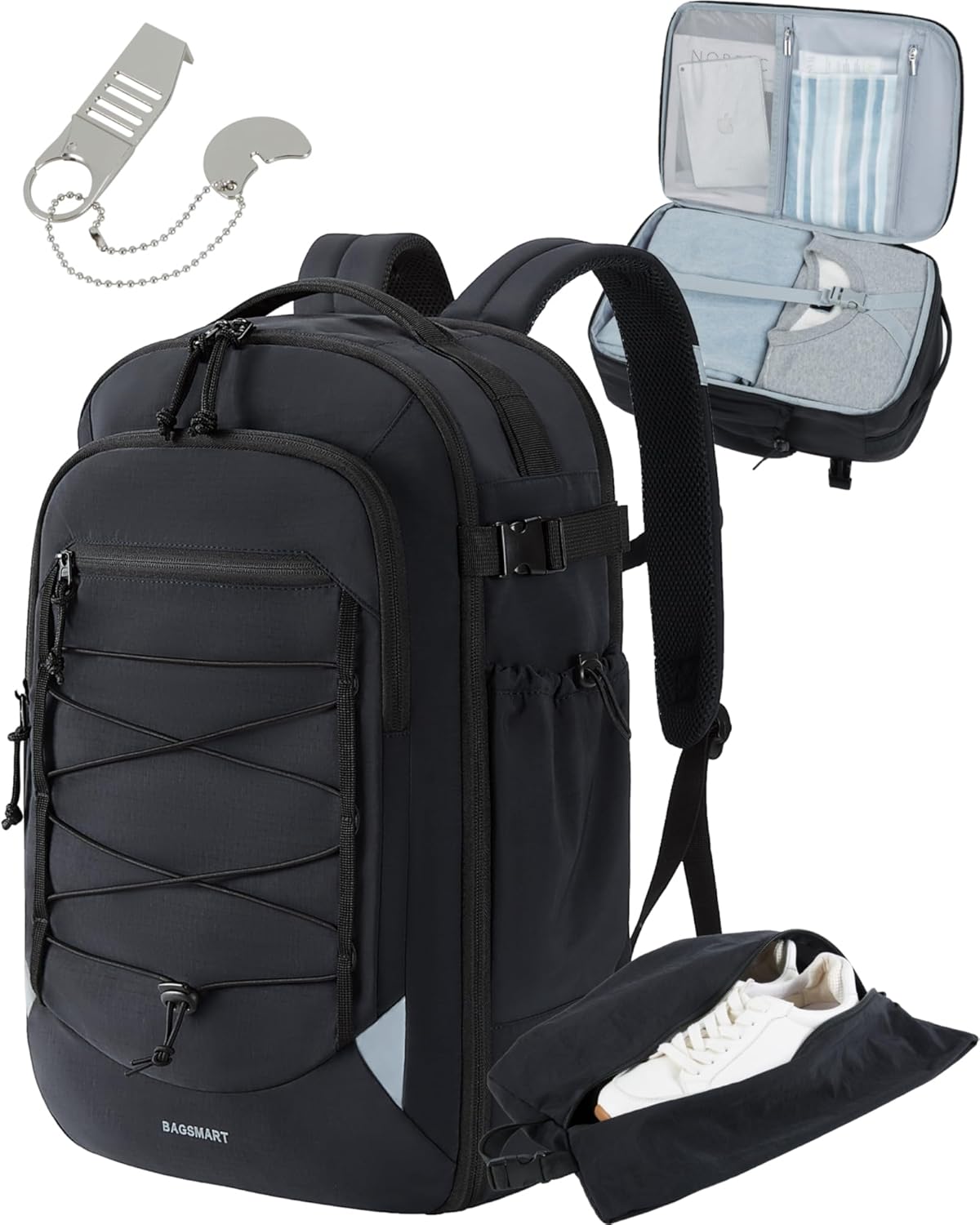 30L Travel Backpack, 15.6 Inch Carry On Backpack Flight Approved, Water Resistant Weekender Bag Daypack, Camel