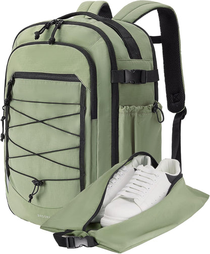 30L Travel Backpack, 15.6 Inch Carry On Backpack Flight Approved, Water Resistant Weekender Bag Daypack, Camel
