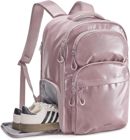 30L Travel Backpack, 15.6 Inch Carry On Backpack Flight Approved, Water Resistant Weekender Bag Daypack, Camel
