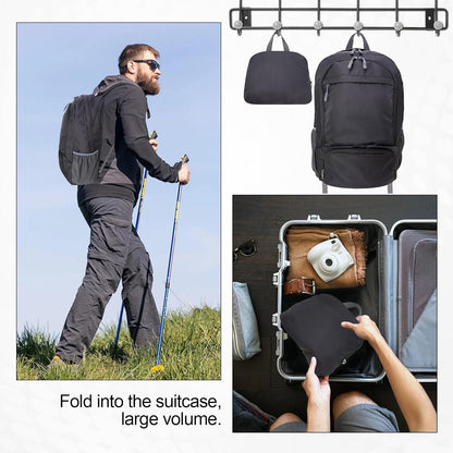 20L lightweight packable Hiking Daypack Foldable Backpack for Men Women Small Travel Outdoor Foldable Shoulder Bag-dark blue