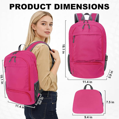 20L lightweight packable Hiking Daypack Foldable Backpack for Men Women Small Travel Outdoor Foldable Shoulder Bag-dark blue