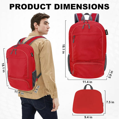 20L lightweight packable Hiking Daypack Foldable Backpack for Men Women Small Travel Outdoor Foldable Shoulder Bag-dark blue