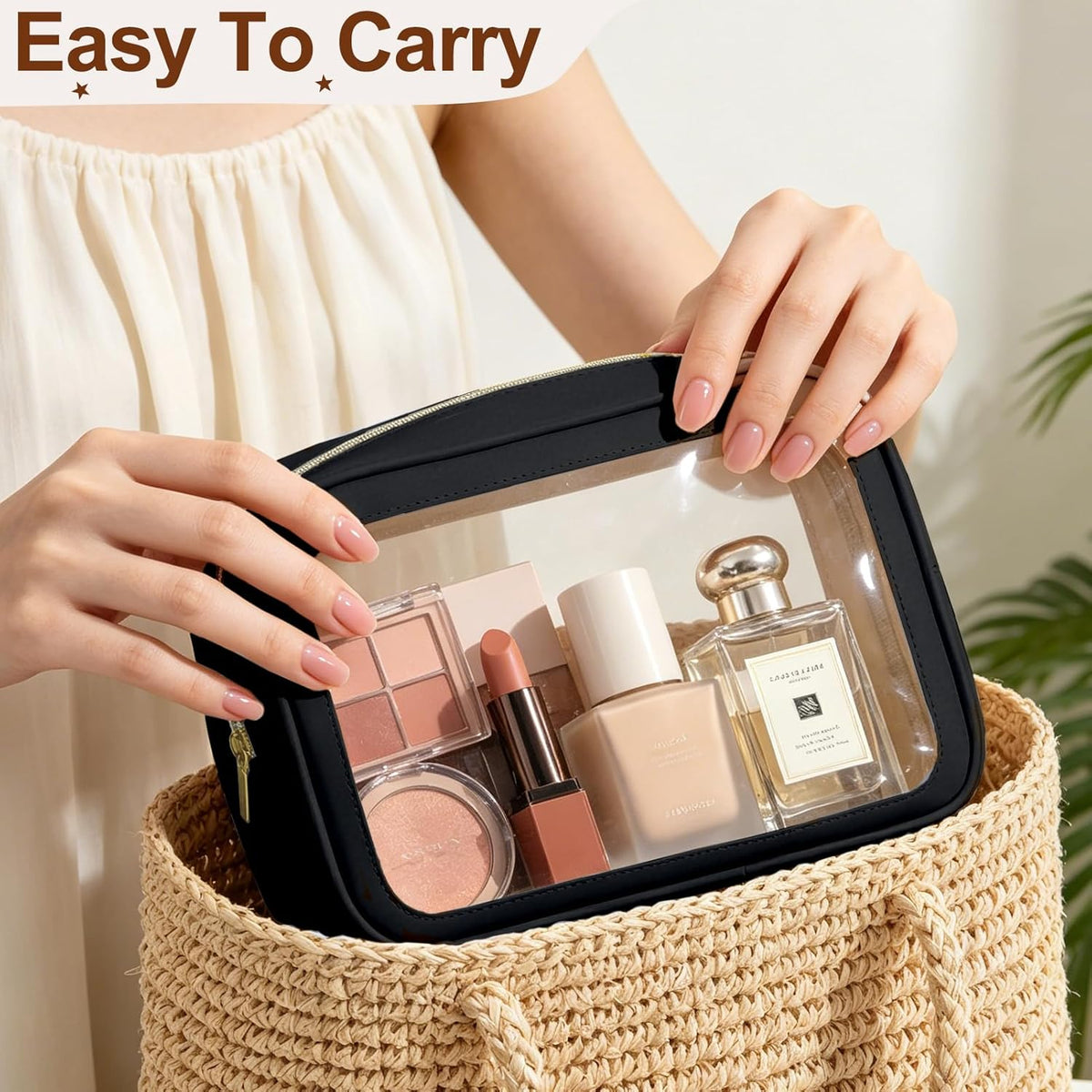 5PCS Diaper Bag Organizer Pouch, Clear TPU Waterproof Organizer Zipper Bags, Cosmetic Bag Set, TSA Approved Toiletry Bags, Travel Organizer Bag for Kids and Women