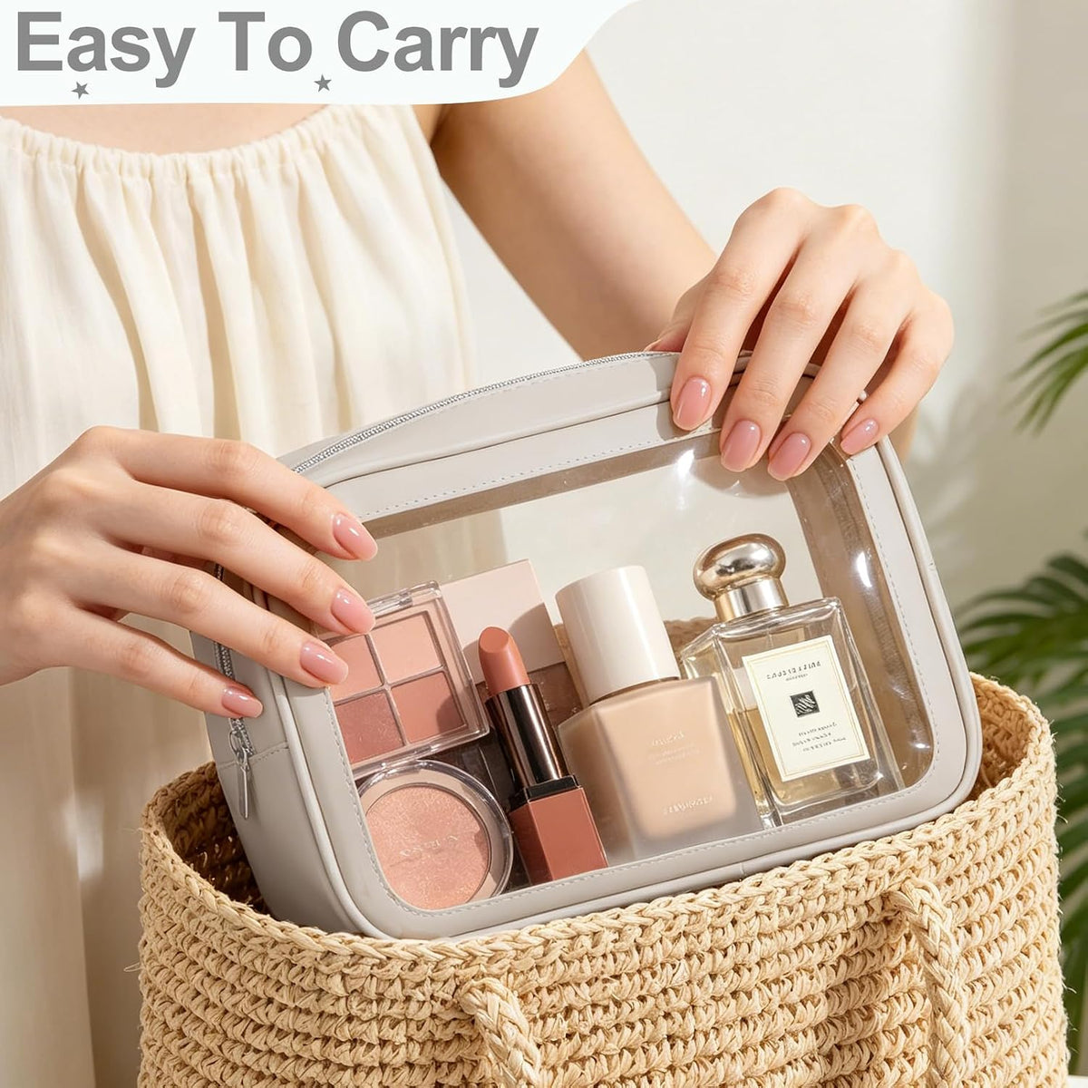 5PCS Diaper Bag Organizer Pouch, Clear TPU Waterproof Organizer Zipper Bags, Cosmetic Bag Set, TSA Approved Toiletry Bags, Travel Organizer Bag for Kids and Women