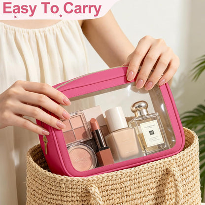 5PCS Diaper Bag Organizer Pouch, Clear TPU Waterproof Organizer Zipper Bags, Cosmetic Bag Set, TSA Approved Toiletry Bags, Travel Organizer Bag for Kids and Women