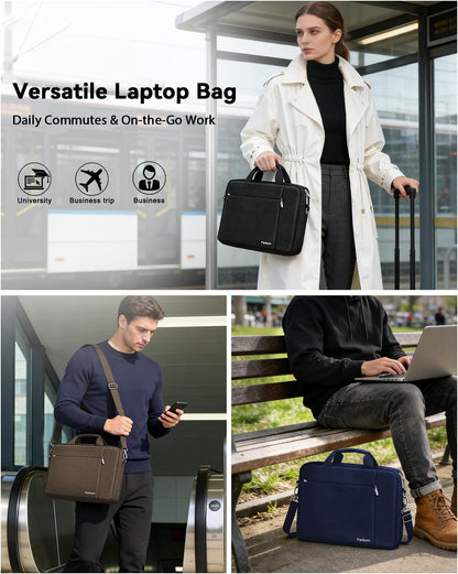15.6 16 Inch Laptop Case Bag for Women Men Compatible with MacBook Pro M5/HP OmniBook Omen Envy/Lenovo Yoga IdealPad/Dell Pro Inspiron, Carrying Briefcase Computer Messenger Bag Case, Grey