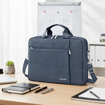 15.6 16 Inch Laptop Case Bag for Women Men Compatible with MacBook Pro M5/HP OmniBook Omen Envy/Lenovo Yoga IdealPad/Dell Pro Inspiron, Carrying Briefcase Computer Messenger Bag Case, Grey