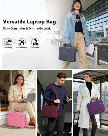 15.6 16 Inch Laptop Case Bag for Women Men Compatible with MacBook Pro M5/HP OmniBook Omen Envy/Lenovo Yoga IdealPad/Dell Pro Inspiron, Carrying Briefcase Computer Messenger Bag Case, Grey