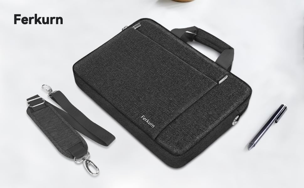 15.6 16 Inch Laptop Case Bag for Women Men Compatible with MacBook Pro M5/HP OmniBook Omen Envy/Lenovo Yoga IdealPad/Dell Pro Inspiron, Carrying Briefcase Computer Messenger Bag Case, Grey
